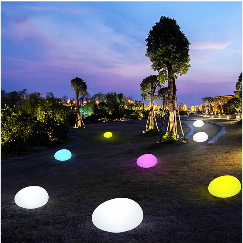 

Outdoor LED Luminous Pebbles Glowing Stones Lamps USB Charging Garden Stone Lighting landscape Path Patio Lawn Yard Decor