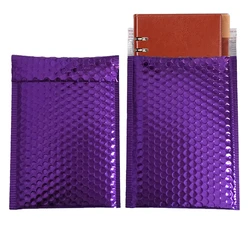 10 pçs roxo metálico bolha mailer folha sacos de bolha aluminized sacos postais saco de casamento embalagem de presente envelopes de transporte acolchoado