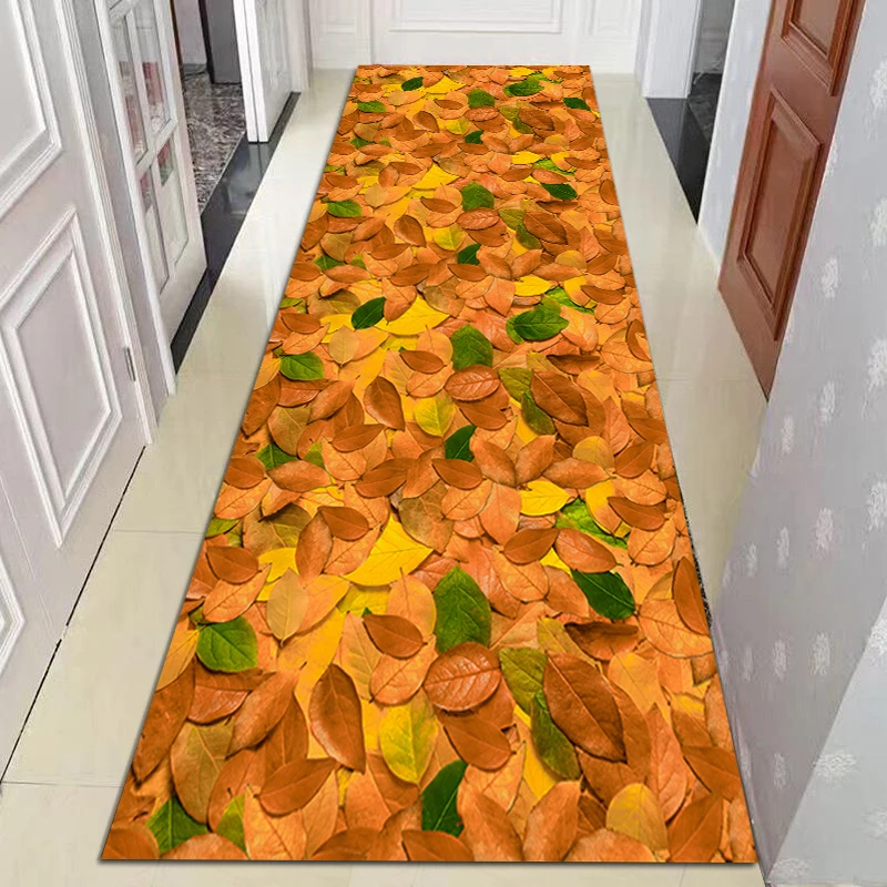 

Flower Leaves 3D Carpet Kitchen Bedroom Carpets Mat Hallway Corridor Rug Living Room Rug Doorway Balcony Non-slip Doormat