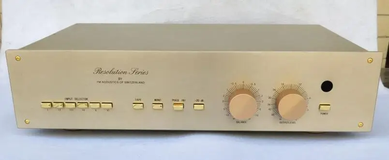 Swiss FM-266mk2 fully balanced  preamplifier DIY aluminum chassis gold / black amplifier box (446 * 262 * 110mm)