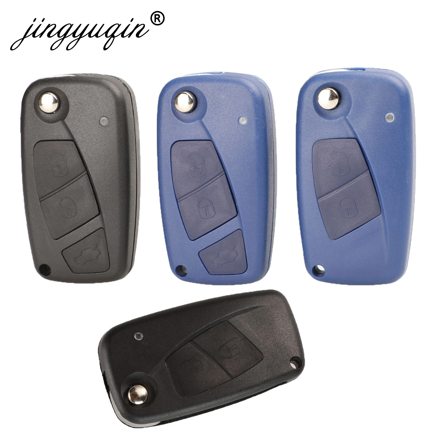 

jingyuqin Flip Folding Remote Car Key Case Shell Cover Fob For FIAT Iveco Punto Ducato Stilo Panda Idea Doblo Bravo 2/3 Buttons