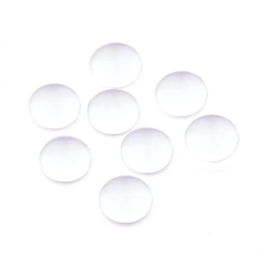 100pcs/200pcs Clear Transparent Flat Round Glass Cabochons Jewelry Findings for DIY 6/8/10/12/14/15/16/18/20/25/30/35/40mm