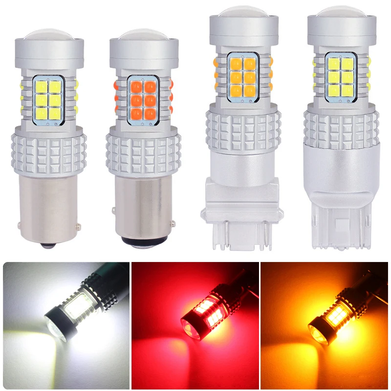 

10PC 1157 BAY15D PY21W LED Bulbs P21/5W Turn Signal 1156 3030 30 SMD T20 W16W 7443 7440 Auto Reverse Lamp Daytime Running Lights