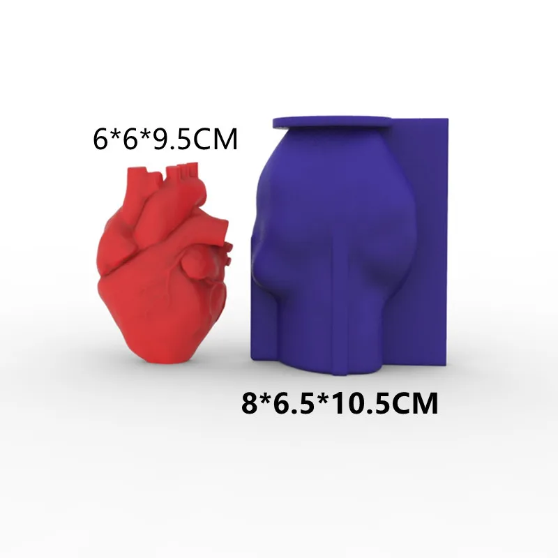 Large Human Heart Organ Silicone Candle Mold for Handmade Desktop Decoration Gypsum Resin Aromatherapy Candle Silicone Mould