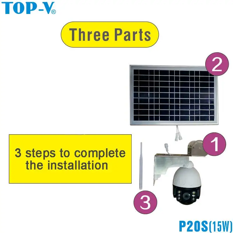 1080P Cloud Storage AI Detection Auto Tracking  PTZ High Speed Dome IP Camera With IR Leds And 15W Solar Panel