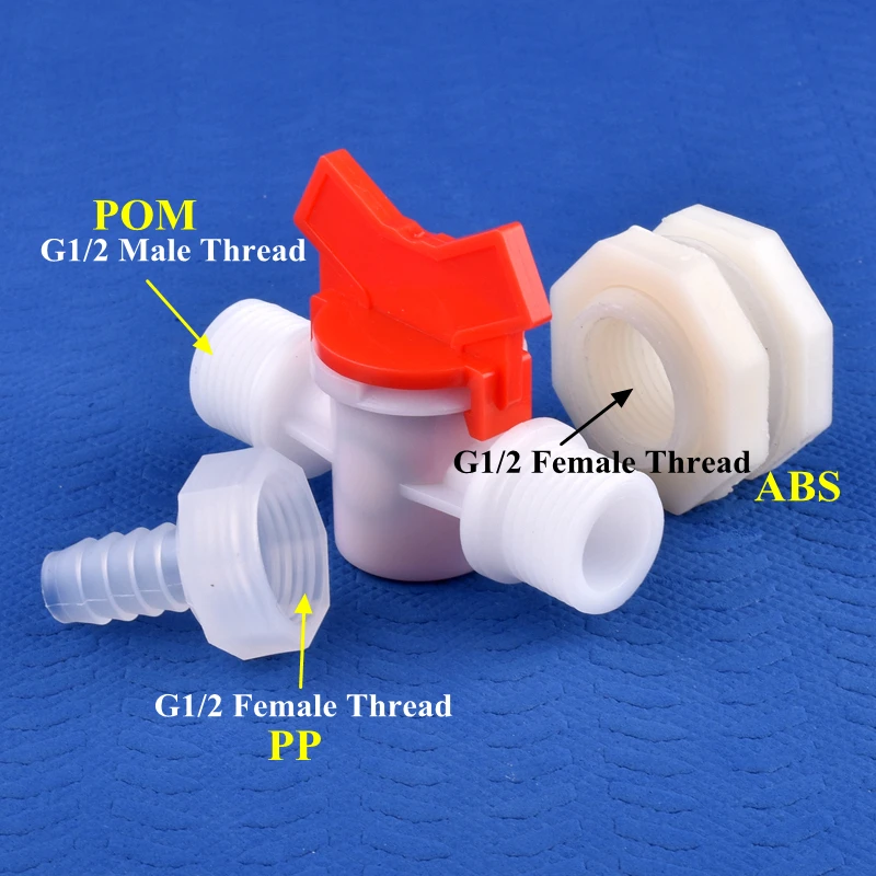 1 ~ 20 zestawów G1/2 do 4 ~ 20mm ABS zbiornik wody zawór zestaw łączników zbiornik akwarium złącze PP bezpośredni nawadnianie ogrodu basen z wodą