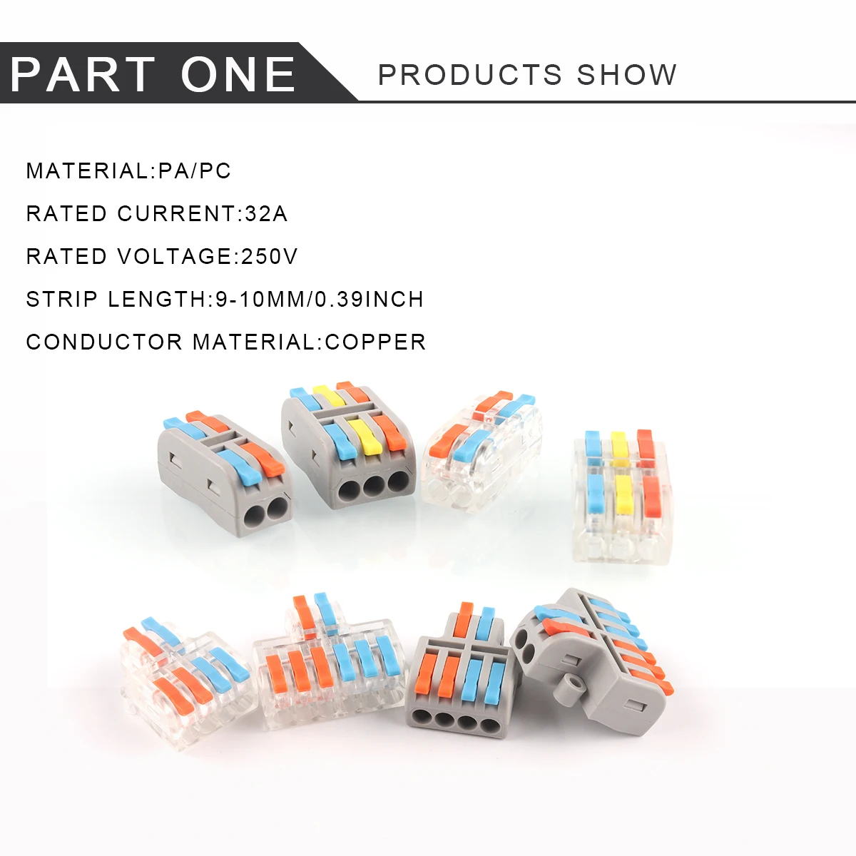 Mini TYPE Butt&Splitter Quick Connectors Compact Conductor Cable Wiring Terminal Block Push-in With Lever For Home DIY Electric