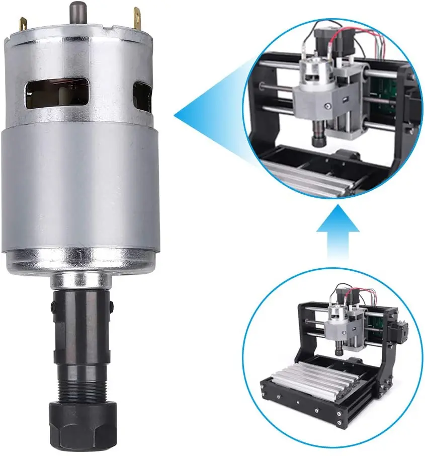 775 Dc Motor 12V-24V Spindel Motor 20000 Rpm Mini Elektromotor Dubbele Kogellager Groot Koppel Hoog Vermogen Voor Diy Onderdelen 3018