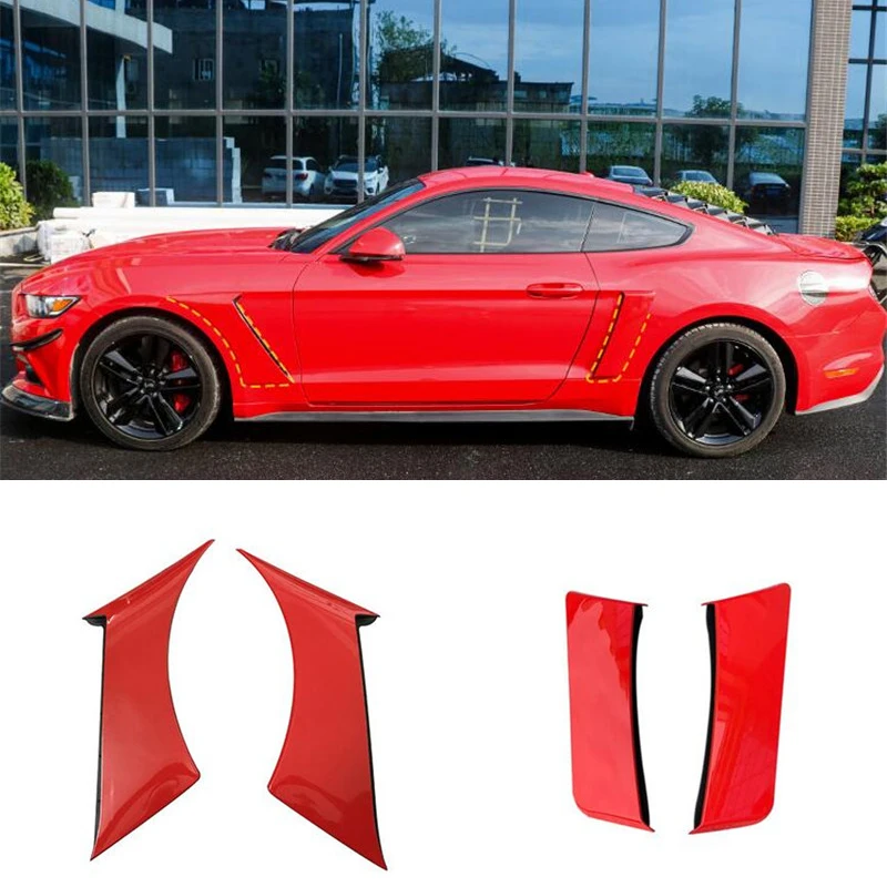 

For Ford Mustang Car SIDE AIR GRILLE Wheel Brow 2015-2019 Year Body Kit Lips Diffuser ABS Material Wheel Eyebrow Spoiler