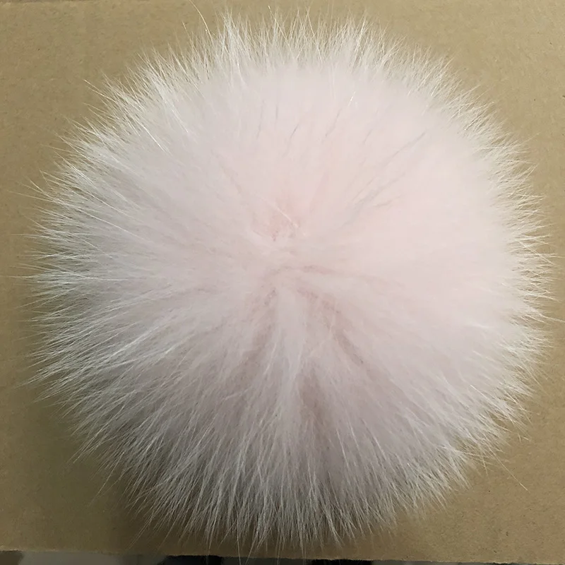 CUSTOM Luxury Raccoon Fur PomPom 100% Natural Fox Pom Pom Handmade Large Hair Ball Pompon With Buckle Wholesale