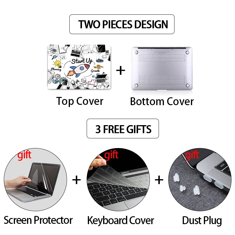 2020 2022 2023 Laptop Case For Macbook Air Pro M1 M2 14 13 15 16 inch Cover Shell for mac book Air 13.6 Touch Bar Laptop Sleeve image 3