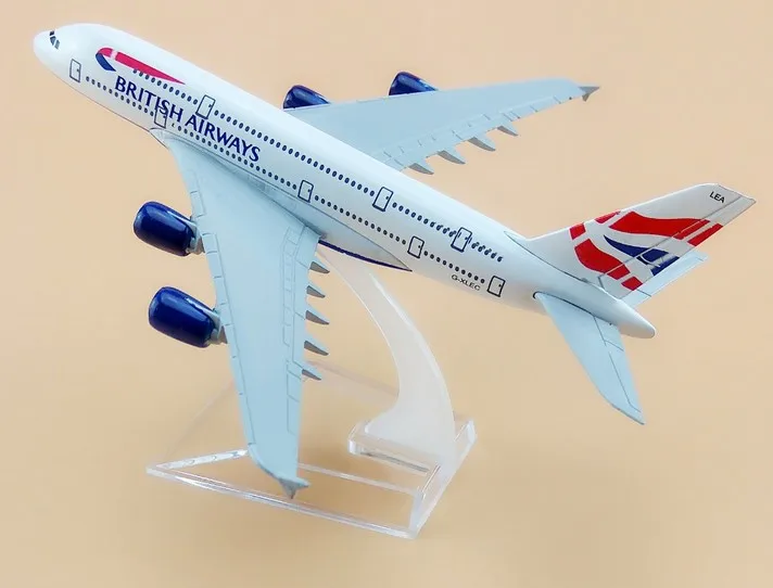 plane model Boeing A380 British Airways aircraft  A380 16cm Alloy simulation airplane model for kids toys Christmas gift