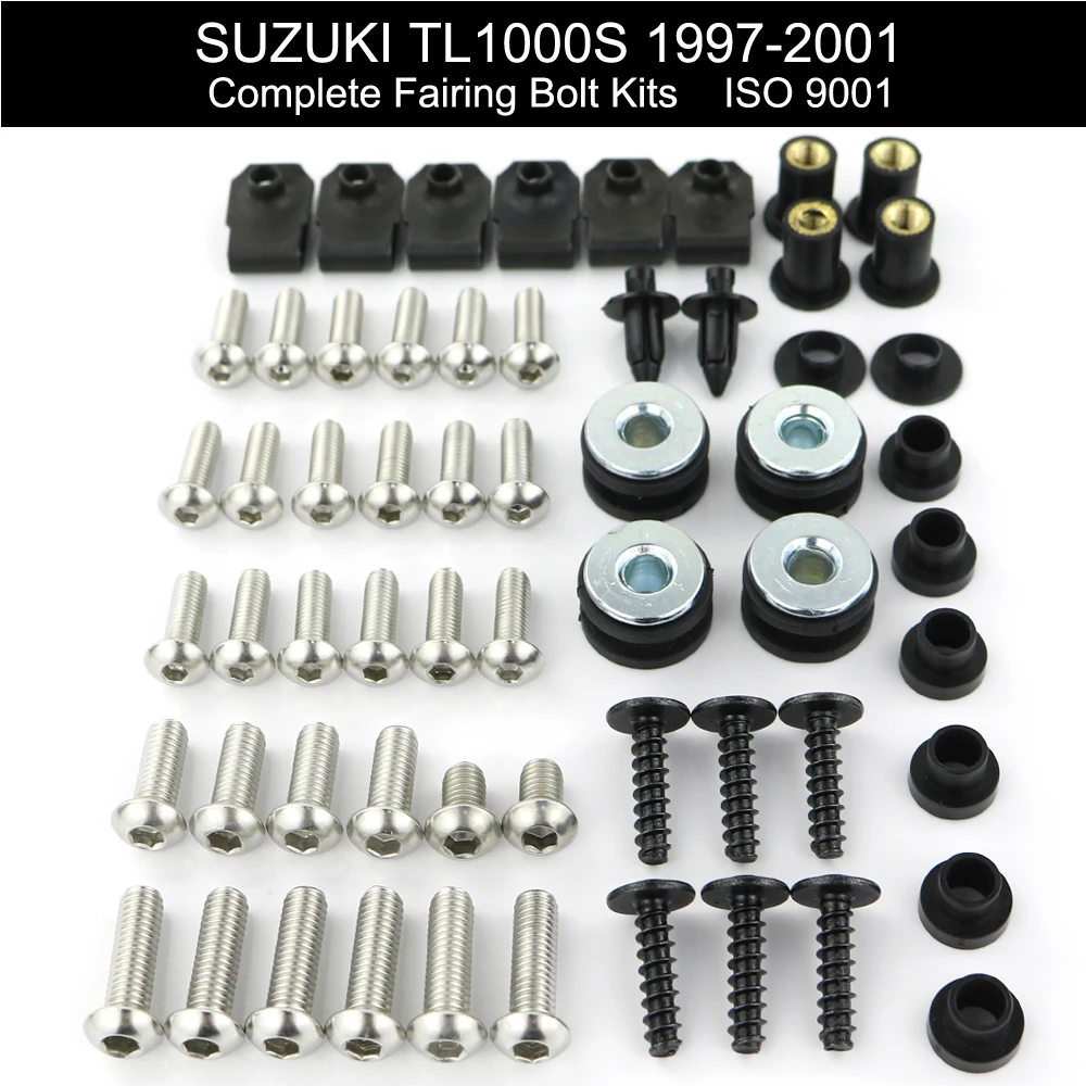 

Fit For Suzuki TL1000S 1997-2001 Motorcycle Complete Full Fairing Bolts kit Covering Bolts Fairing Clips Stainless Steel