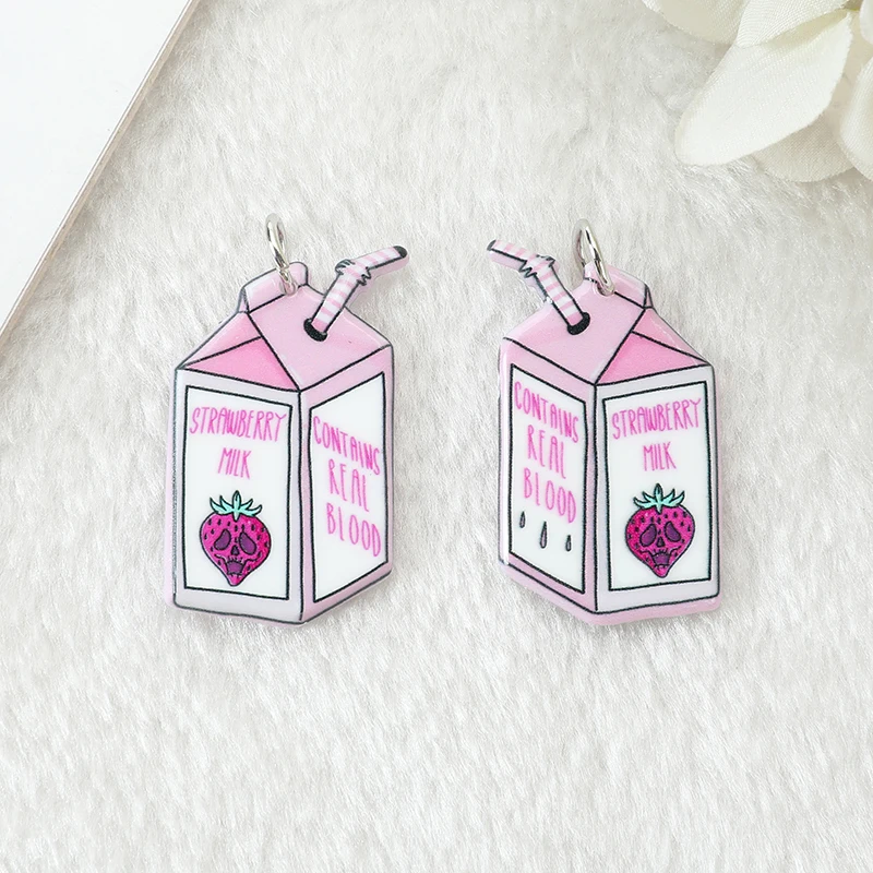 10Pcs Pastel Goth Ghost Charms Spooky Creative Acrylic Heart Skeleton Rose Butt Pendant For Earring Necklace Diy Making