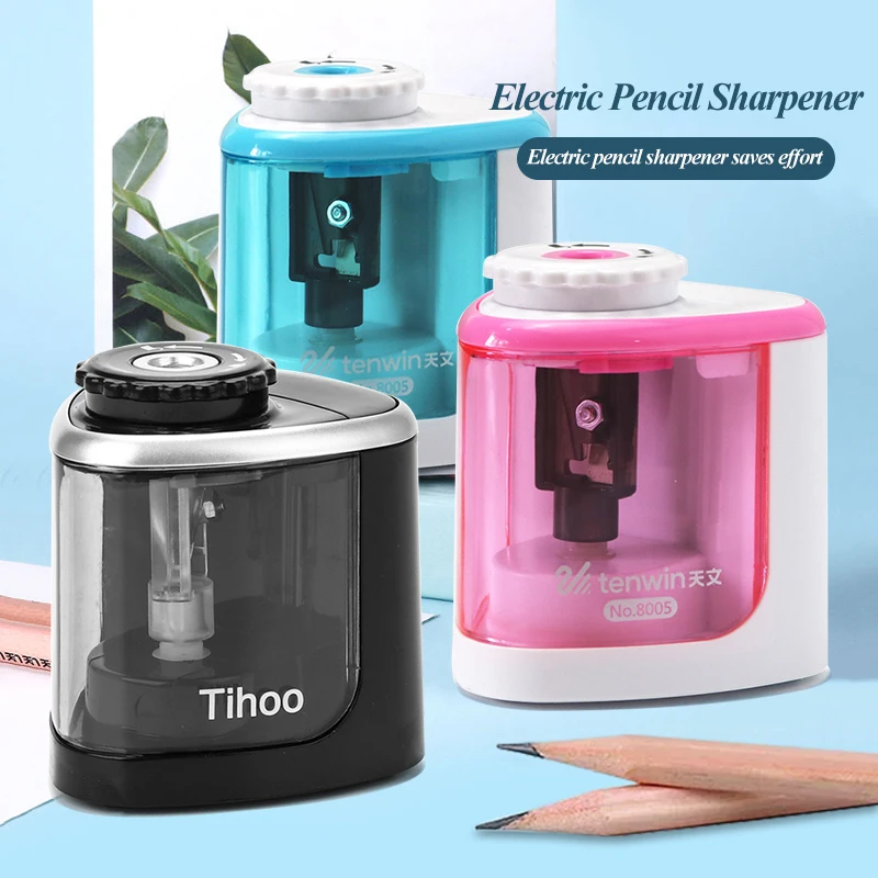 

Tihoo Electric/Manual 2 in 1 Pencil Sharpener Portable Safe Automatic Pencil Sharpener Office School Supplies Stationery Tenwin