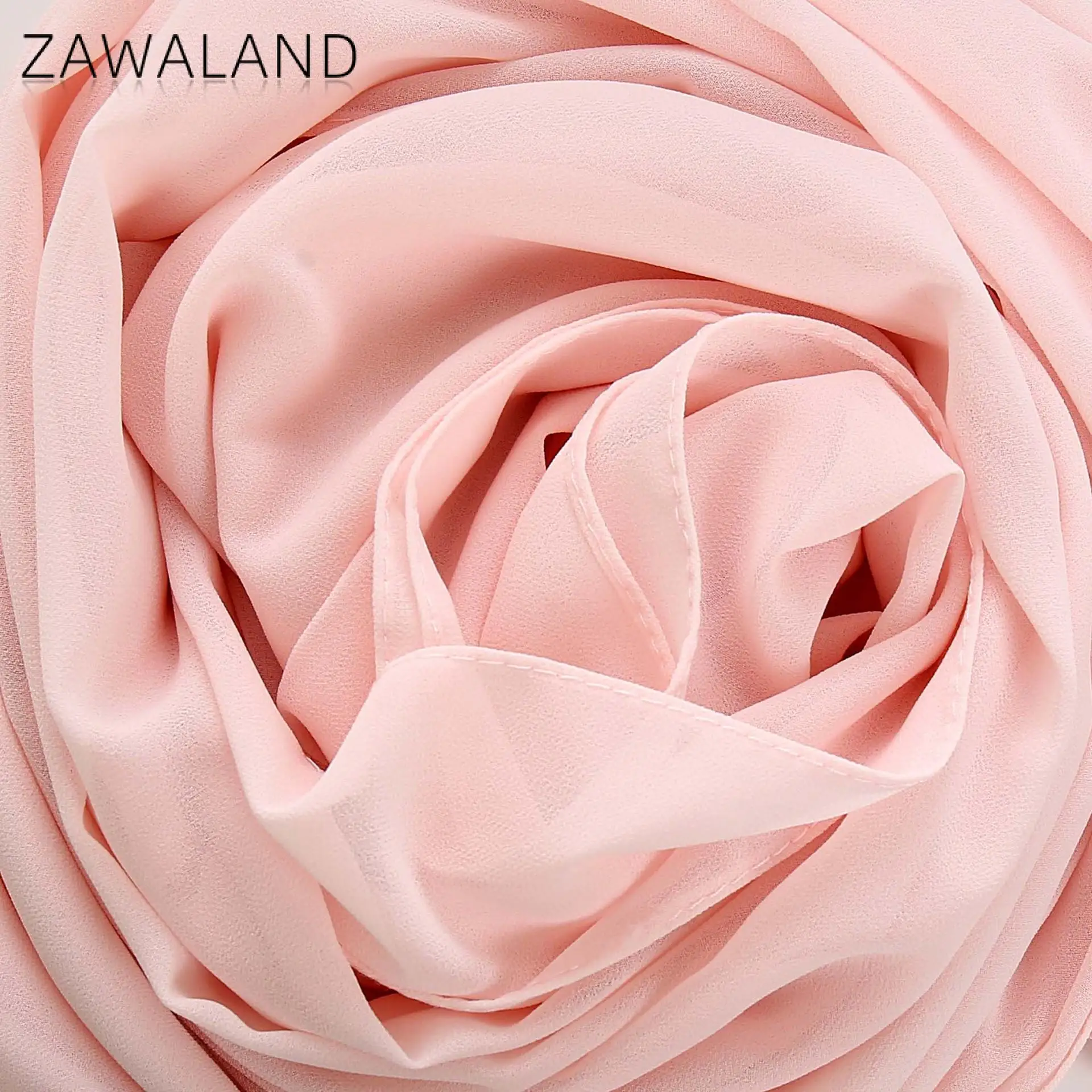 Zawaland Fashion Women Scarves Bubble Chiffon Hijab Scarf Solid Color Shawls Soft Long Wrap Headband Scarf for Spring Summer