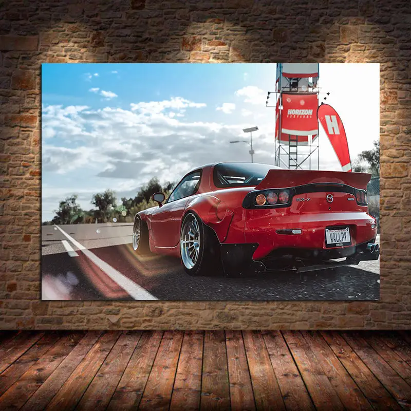 Supercar Canvas Painting Posters and Prints Mazdas RX7 Classic Car Sport Wall Art Picture for Living Room Decor Cuadros Unframed