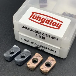 10PCS LNMU0303 Drehen einfügen LNMU0303ZER MJ AH130/AH725 hartmetall doppelseitige schnelle feed schneiden einsatz schneiden werkzeug LNMU 0303