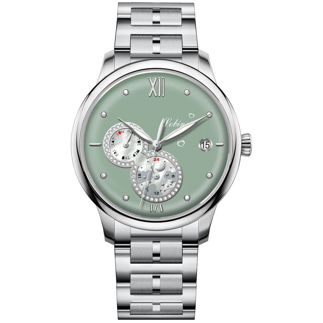 

LOBINNI Luxury Women Watch Fashion Ladies Automatic Watches Mechanical Wristwatch Waterproof Sapphire 24 Hours Week Auto Date