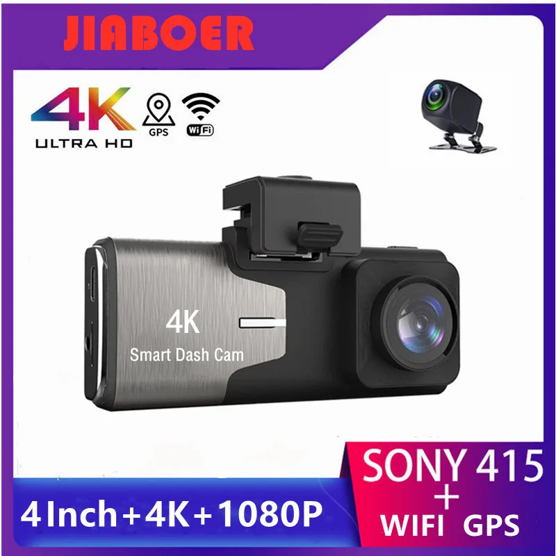 

4 Inch Dash Cam Dual Lens 4K 3840*2160P Car DVR Camera WIFI GPS Sony IMX 415 Dashcam Front and Rear Night Vision Video Recorde