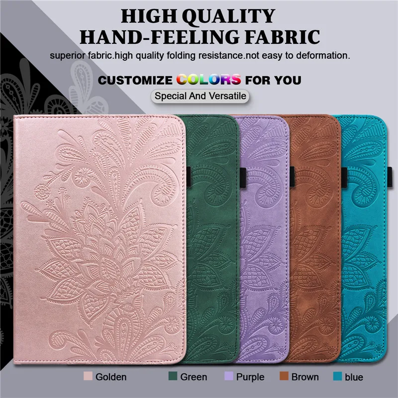 For iPad Case 6th 7th 8th 9th 10th Gen Emboss Flower Leather Cover For iPad 9.7 10.2 Case For iPad 10 9 8 7 6 5 Air 1 2 Case