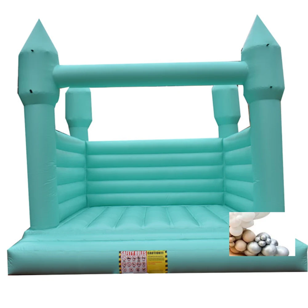 

green pink blue Bouncy Castle Jumping Wedding Castle Adult Kids Inflatable Bounce Castle white Bounce House jumper with blower