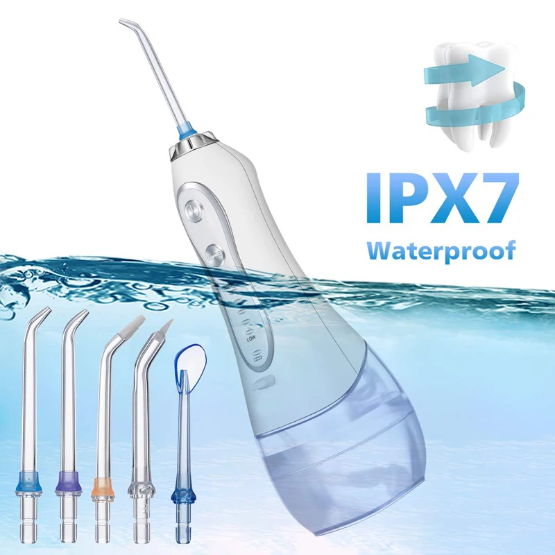 Nuovo 8 punte Flosser per acqua irrigatore orale professionale dentale portatile e ricaricabile per la pulizia dei denti serbatoio IPX7 300ml