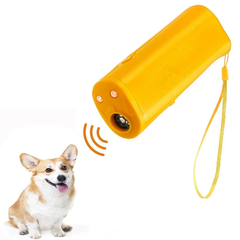 3 in 1 Dog Anti Barking Device Ultrasonic Dog Repeller Stop Bark Control Training Supplies With LED Flashlight