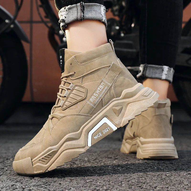 2021 Men's Sports Shoes Autumn New High-top Casual Shoes Fashion Outdoor Trend Men's Shoes British Style Old Shoes Men's Shoes