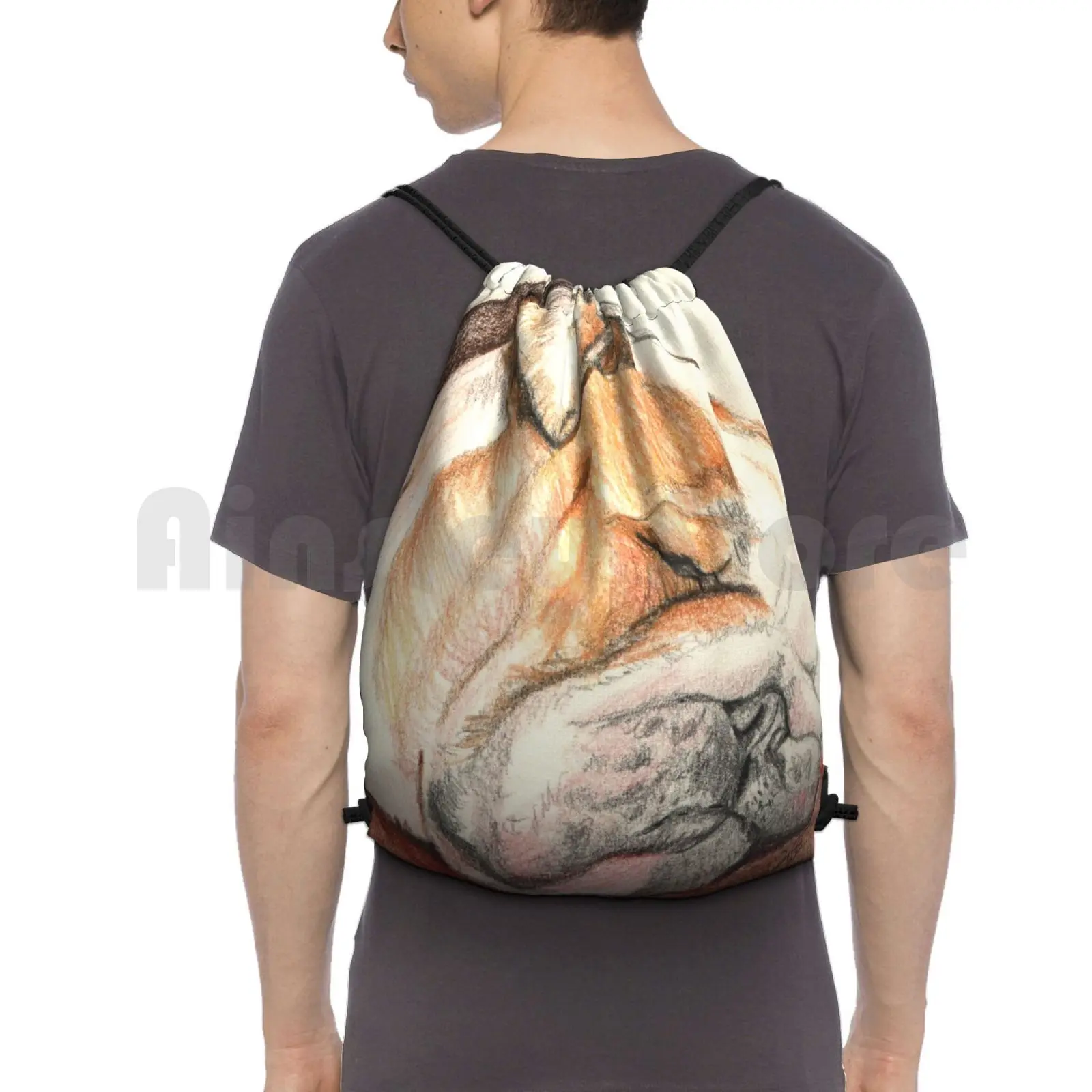 

English Bulldog Alfie Backpack Drawstring Bags Gym Bag Waterproof English Bulldog Alfie English Bulldog Dog Pet
