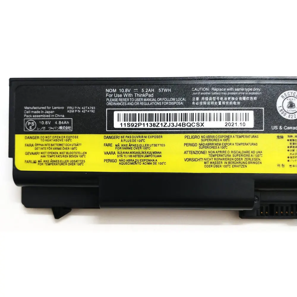 Genuine 42T4791 Laptop Battery For Lenovo Thinkpad E40 E420 SL410 SL410K T410 T510 E520 E50 W510 W520 L412 L420 L421 T520