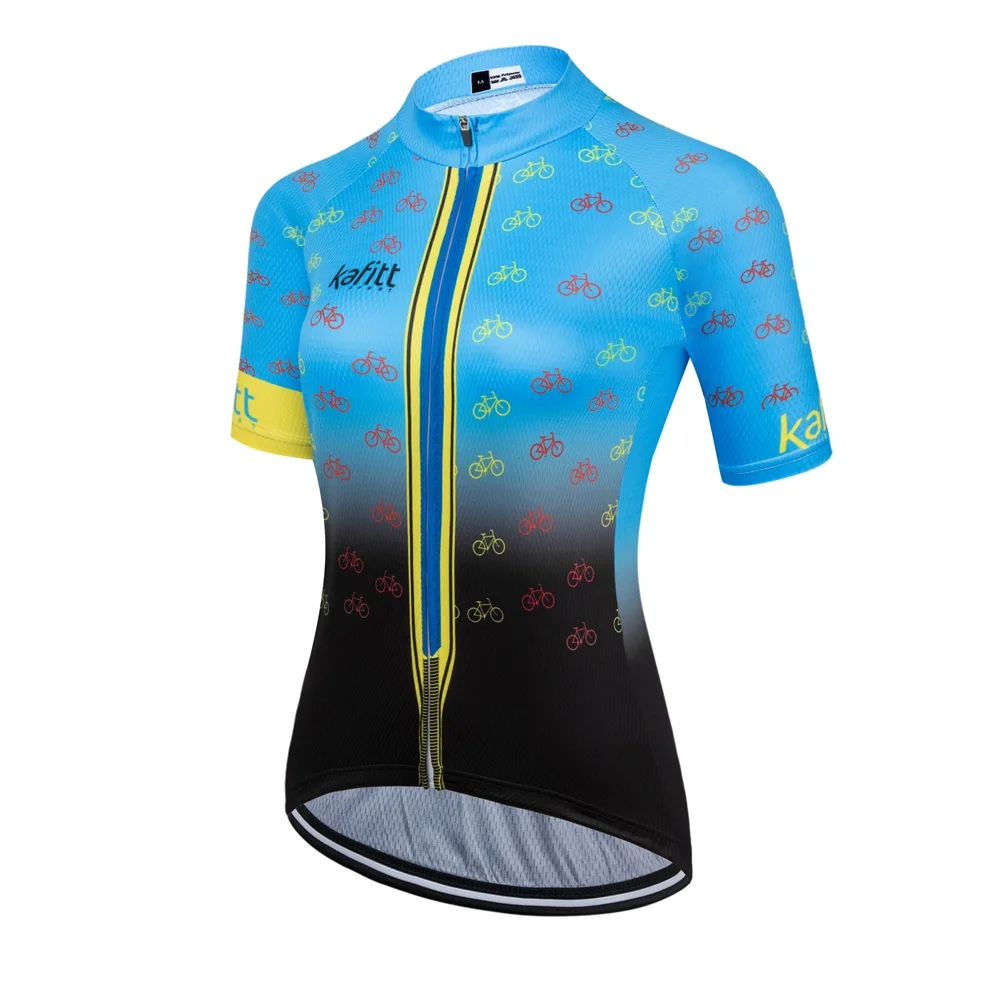 Kafitt Cycling Jersey Woman Blouse Summer Mtb Clothes Breathable Short Bicycle Jersey Ropa Maillot Ciclismo Bike Wear Pullover L