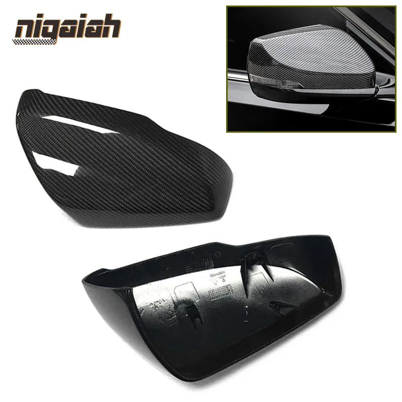 Pair CTS Real Carbon Fiber Mirror Covers for Cadillac CTS 2014-2016 CT6 2016-2019 Rearview Mirror Caps Original Replacement