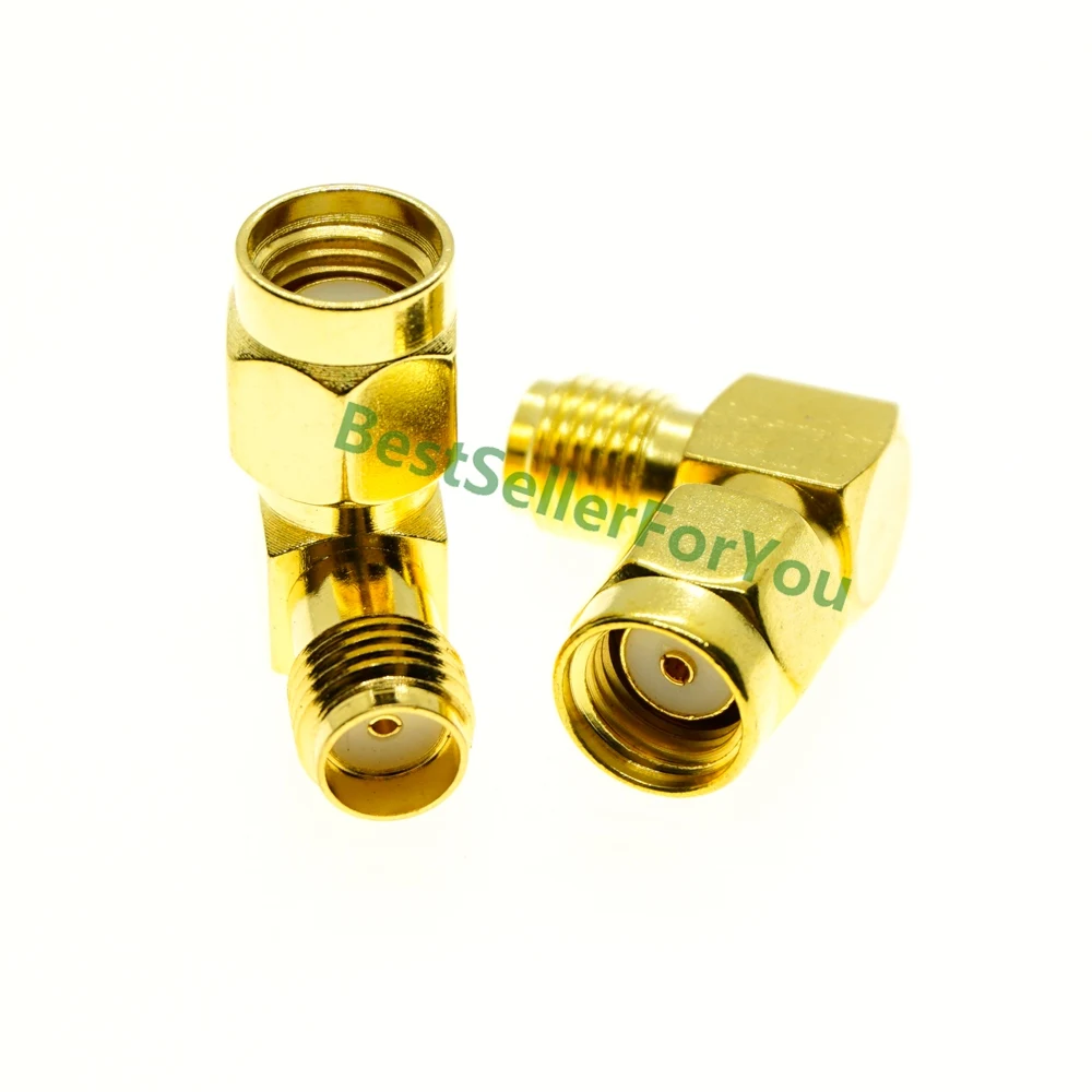 Adapter RP SMA Male Jack To SMA Female Jack Connector Screw Thread 90 Degrees Right Angle RF SMA Connector Adapter