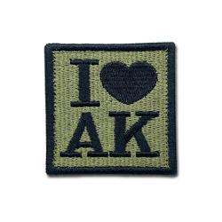 I love AK innovation Patches high quality Embroidered Creativity Badge Hook Loop Armband 3D Stick on Jacket Backpack Stickers