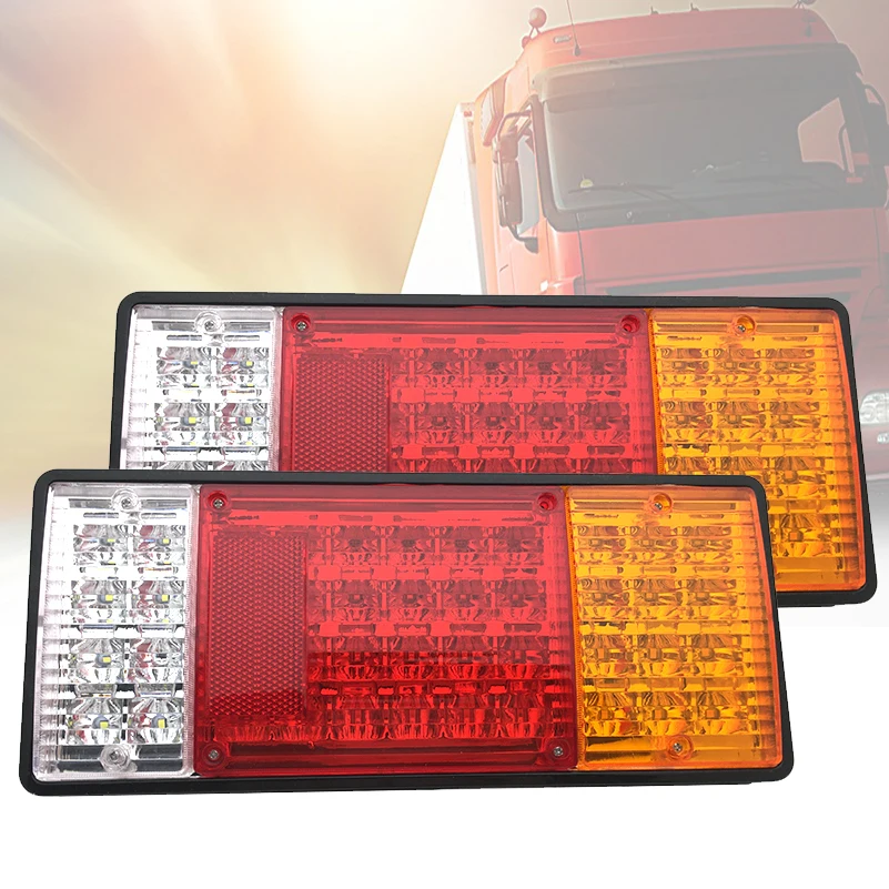 2Pcs Waterproof Car 44LED Tail Light Rear Lamps Pair Boat Trailer 12V/24V Rear Parts For Trailer Truck Car Lighti.