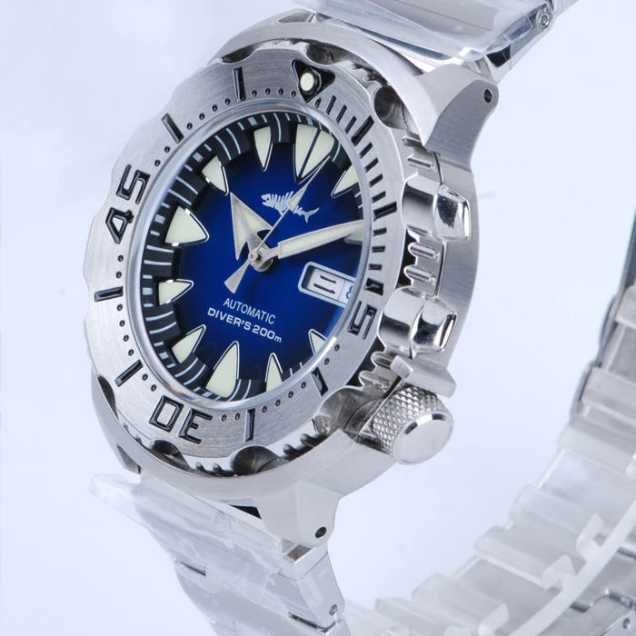 Heimdallr 62mas masculino mergulhador relógios relógio automático 200m à prova dwaterproof água relógios de pulso mecânicos c3 luminoso nh36 espelho safira