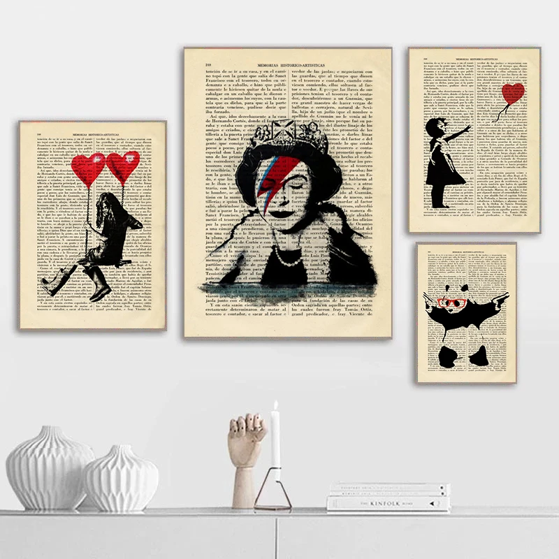 Banksy Street Graffiti Art  Canvas Paintings Stencils Book Posters and Print Wall Art Picture for Living Room Wall Decor Cuadros