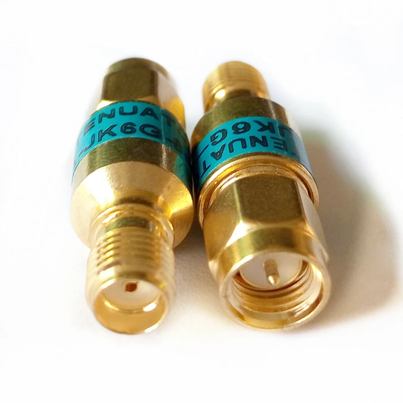 1PCS 2W DC-6GHz SMA Male to SMA Female Coaxial RF Attenuator, 1/2/3/5/6/10/15/30db Attenuator, SMA Fixed Connectors  Gold Plated