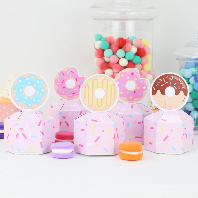 Donut Party Birthday Donut Growth Happy Birthday Candy Box Cake Head Party Like Bags Decorated with Banner Donut Walls