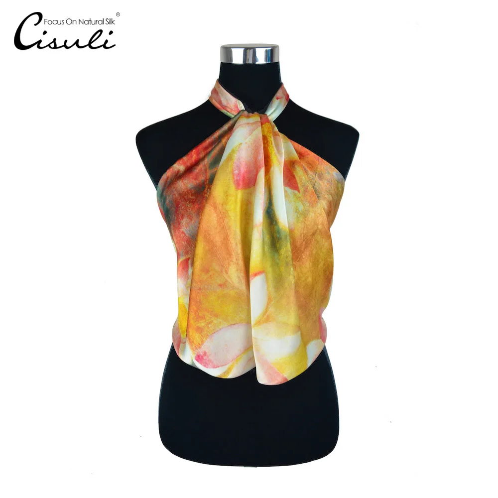 CISULI 100% Silk Square Scarf 90X90cm Pure Silk Scarf Women Shawls Classic Desigual Hotseller Item Factory Direct