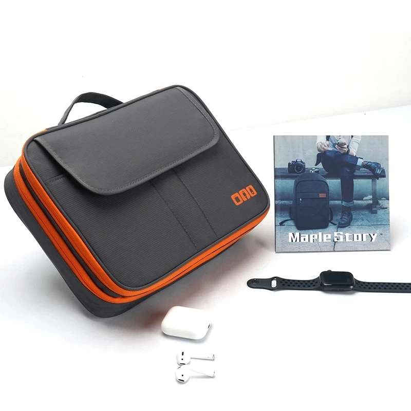 Multi-Function Cable Storage High Capacity Double Layer Travel Digital Storage Bag Gadget Organizer Pouch Ipad Earphone Charge