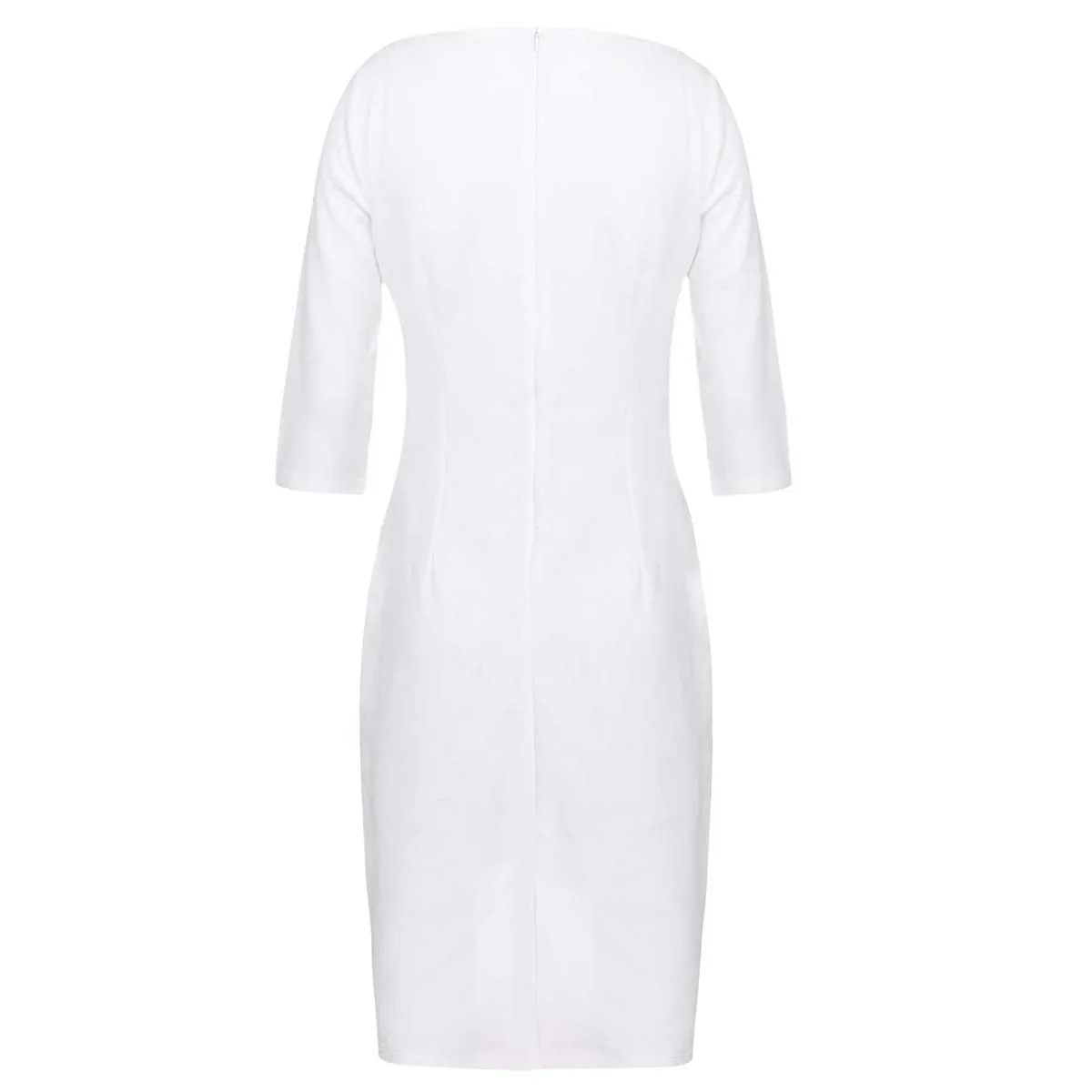 Women's Elegant Bodycon Dresses Knee Length Lapel Collar Office Ladies Pencil Dress Slim Fit Patchwork Peplum Femme Party Dress