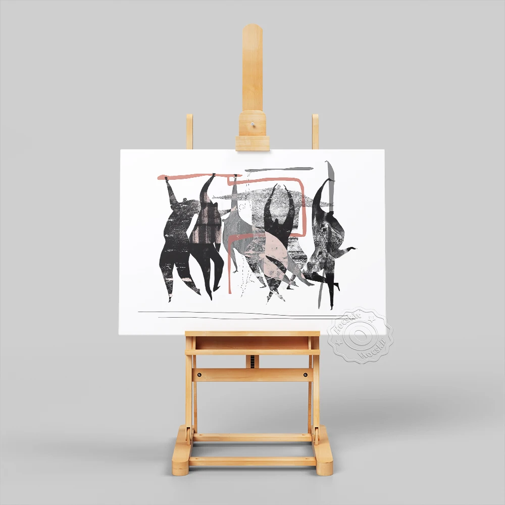 Moden Abstract Figure Printing Poster, White Background Light Shadow Art Canvas Painting, Vintage Art Expressionism Wall Decor