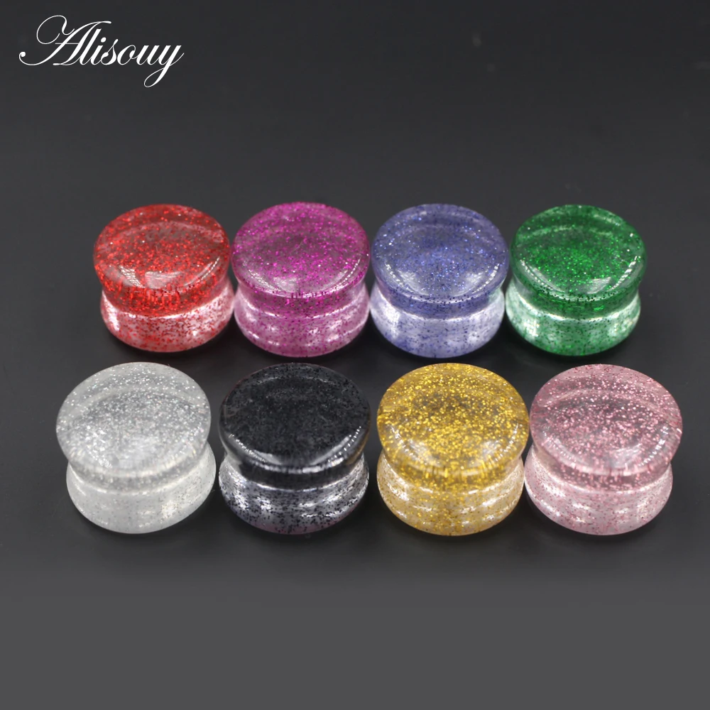 Alisouy 2pcs 4mm-20mm Transparent Acrylic Ear Gauges Tunnel and Plugs Stretcher Expander Piercing Body Jewelry Fashion Earring