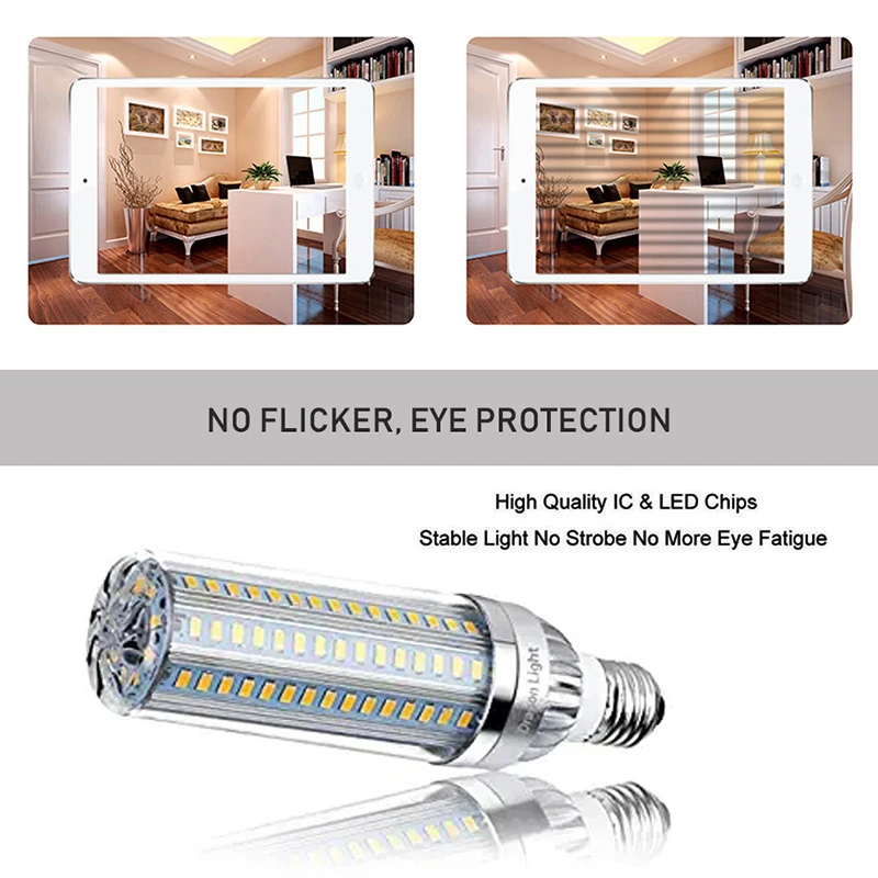 No Flicker LED Bulb E27 AC 85-265V 25W 35W 50W Corn Led Lamp SMD5730 Fan Cooling Aluminum Bombilla LED Lighting Lampada