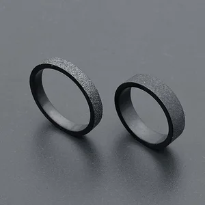 Schwarzer Titanring für Männer und Frauen, Doppel -Ehering, einfacher Fingerschmuck, mattes Finish, männliches Geschenk, 3 mm, 5mm 8 Hauptverkaufsallianz 3mm - №5