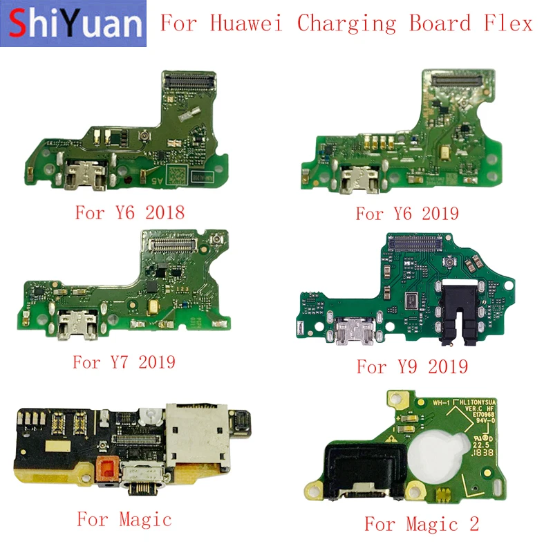 USB Charging Dock Port Connector Board Flex Cable For Huawei Y6 2018 Y6 2019 Y7 2019 Y9 2019 Magic 2 Replacement Parts