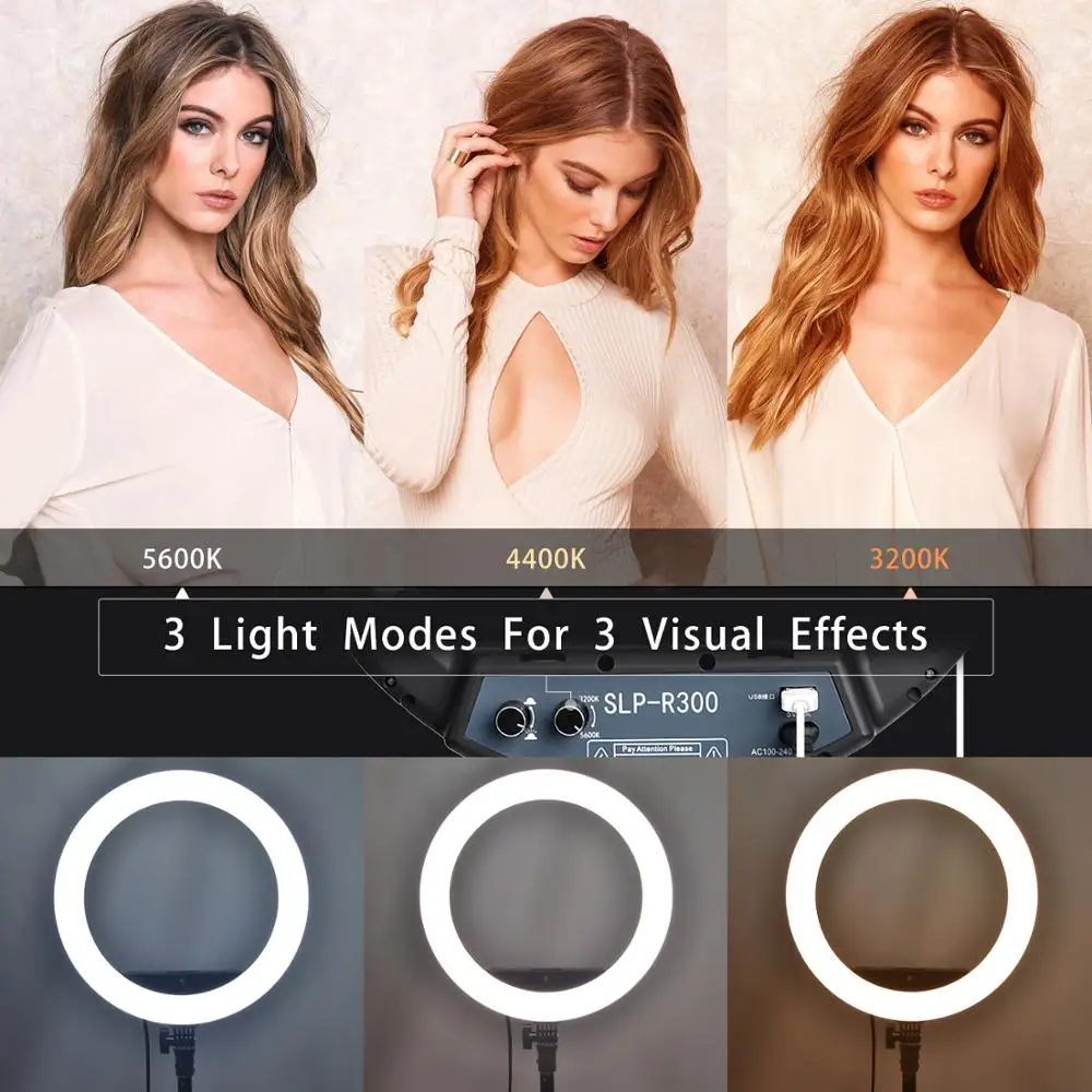 fosoto LED Ring Light Selfie Photo Photography Lighting Ringlight lamp With Tripod Stand For Photo Studio Makeup Video Live Show