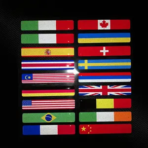 3D Reflective National Flag -Aufkleberzubehör des britischen Autokalaberkundes Italien USA Frankreich Russland Spanien Brasilien Chile Ukraine 9 Hauptaufkleber der Verkaufsland - №6